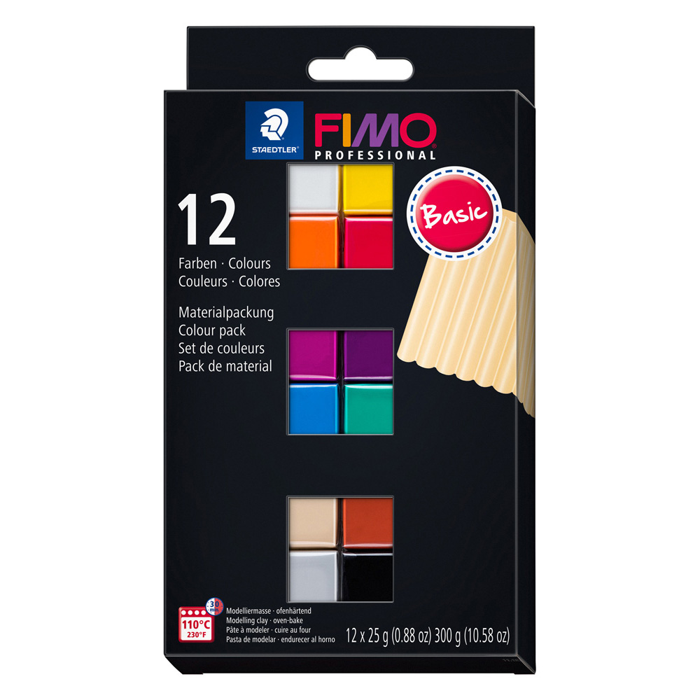 Modelliermasse-Set Fimo professional 12x25g Basic Colours
