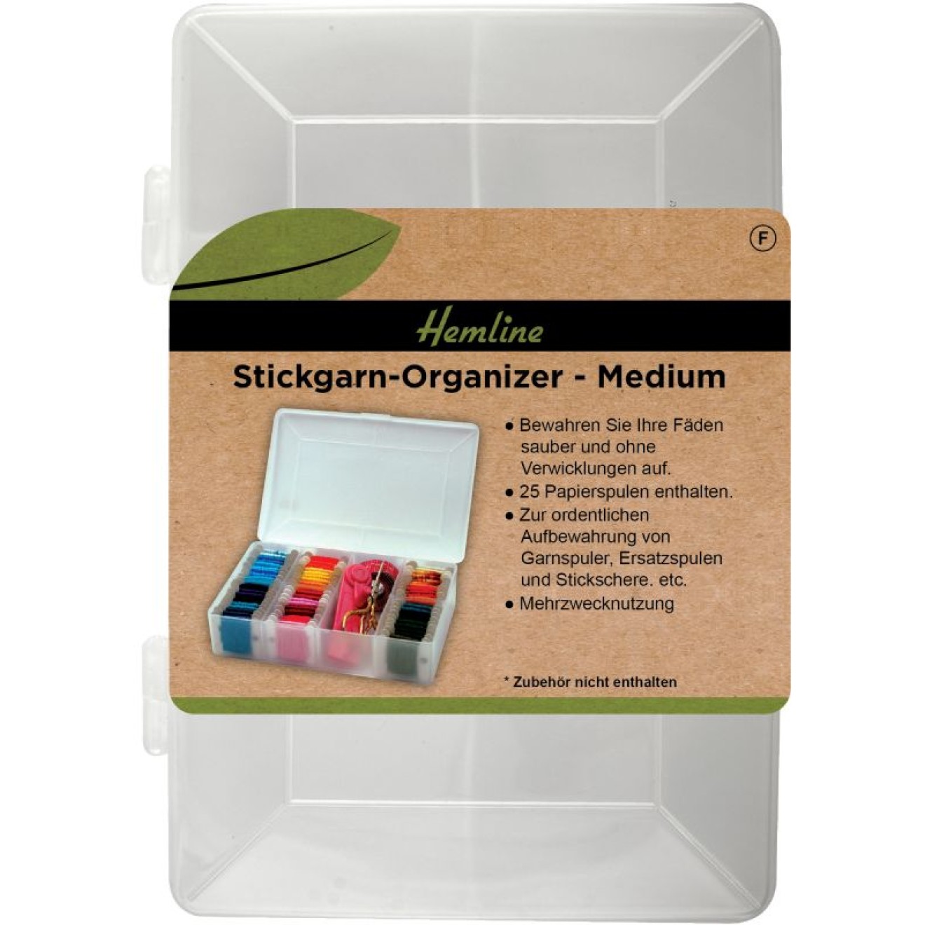 Spulenbox Stickgarn-Organizer 18x12x4 cm