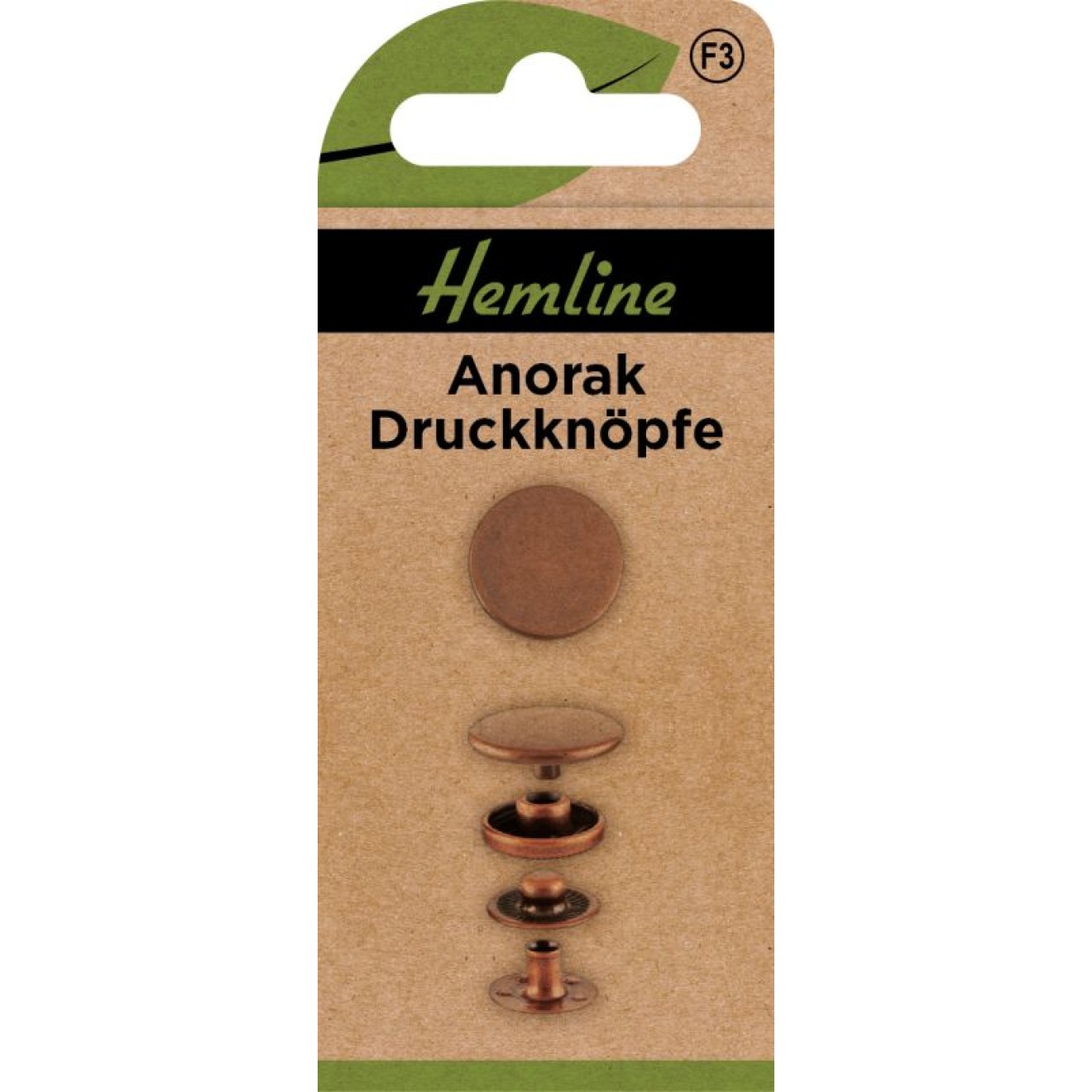 Druckknöpfe Anorak 15 mm Bronze 10 St