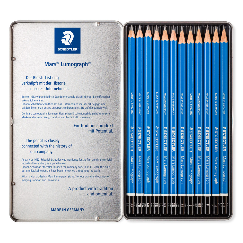 Bleistift-Set Mars Lumograph 8B - 2H 12 St.