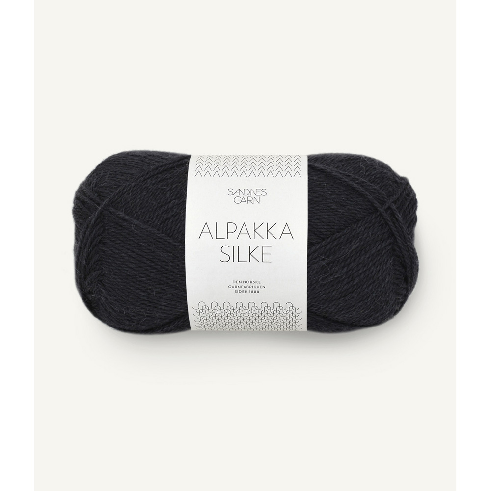Wolle Sandnes Garn black Alpakka Silke 200m 50g