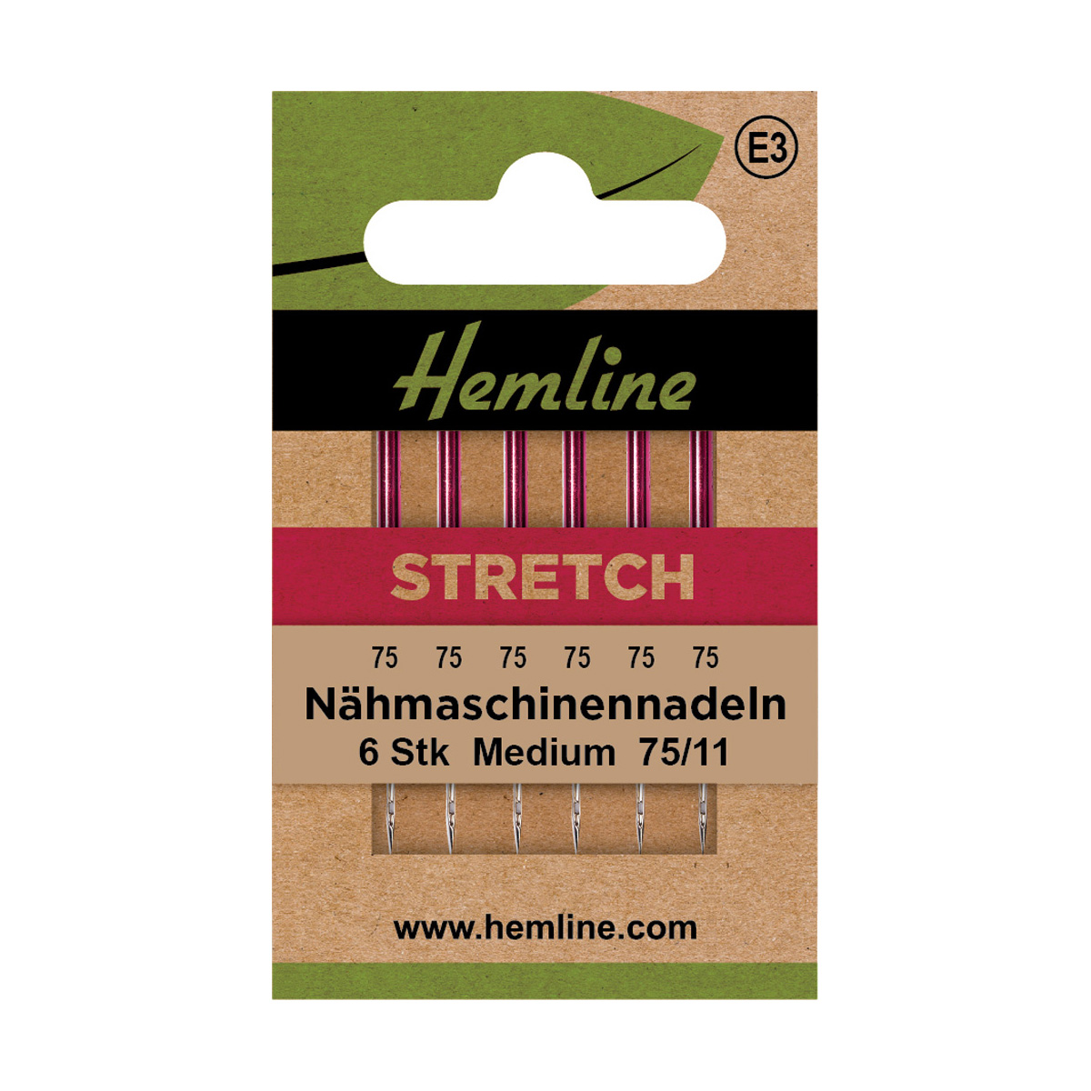 Nähmaschinennadeln Stretch Medium 75/11 6 Stück