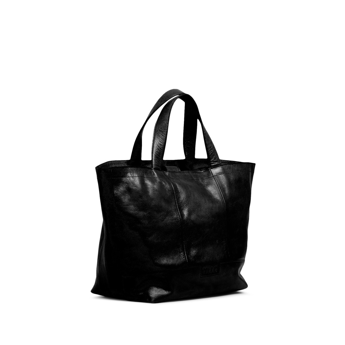 Ledertasche mit Henkel Hiba Black
