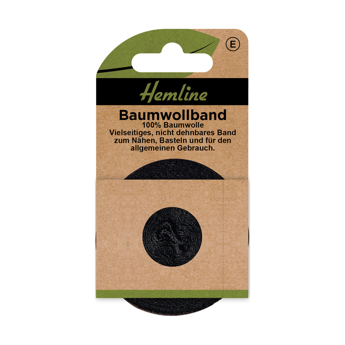 Baumwollband 25 mm schwarz