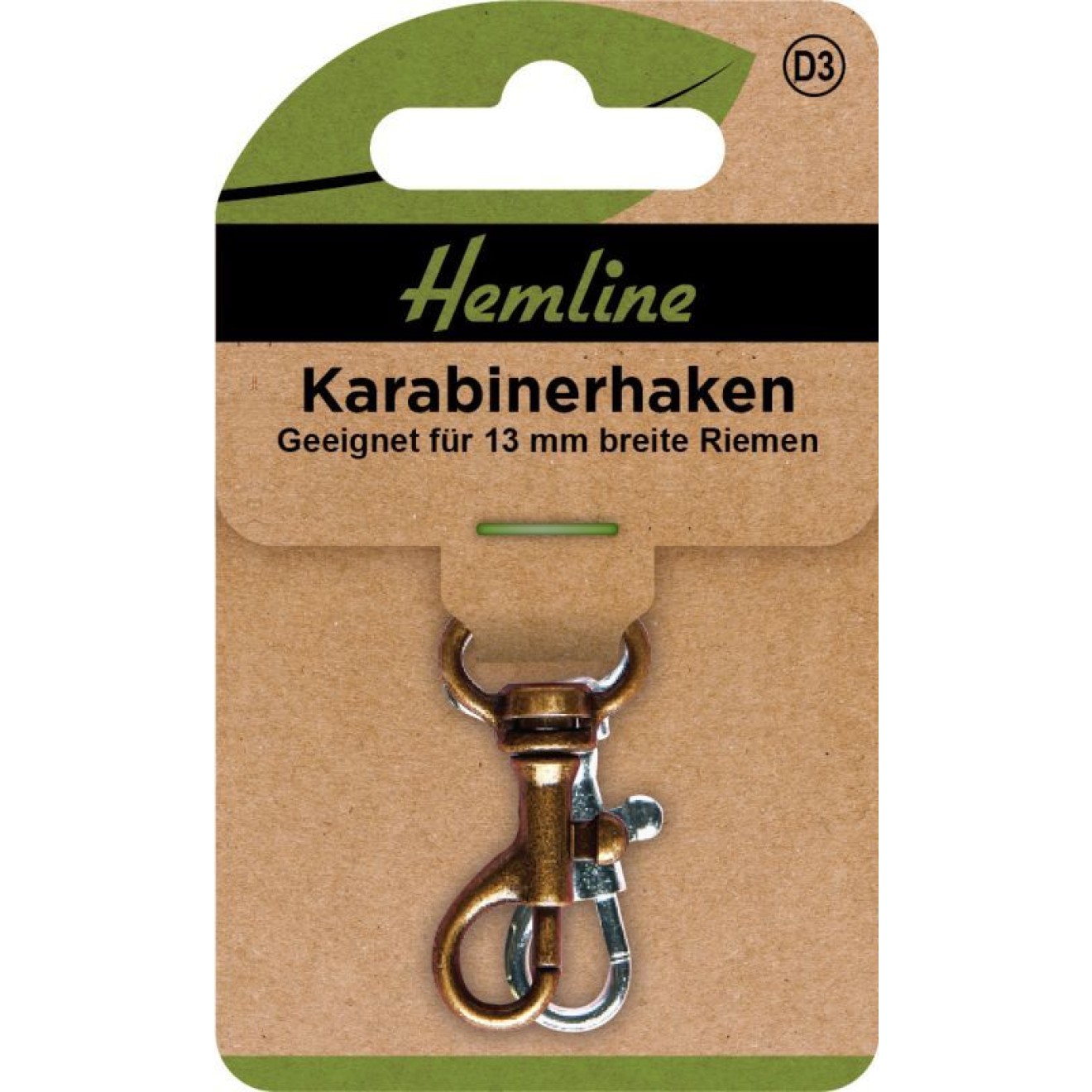 Karabinerhaken 13 mm bronze silber 2 St