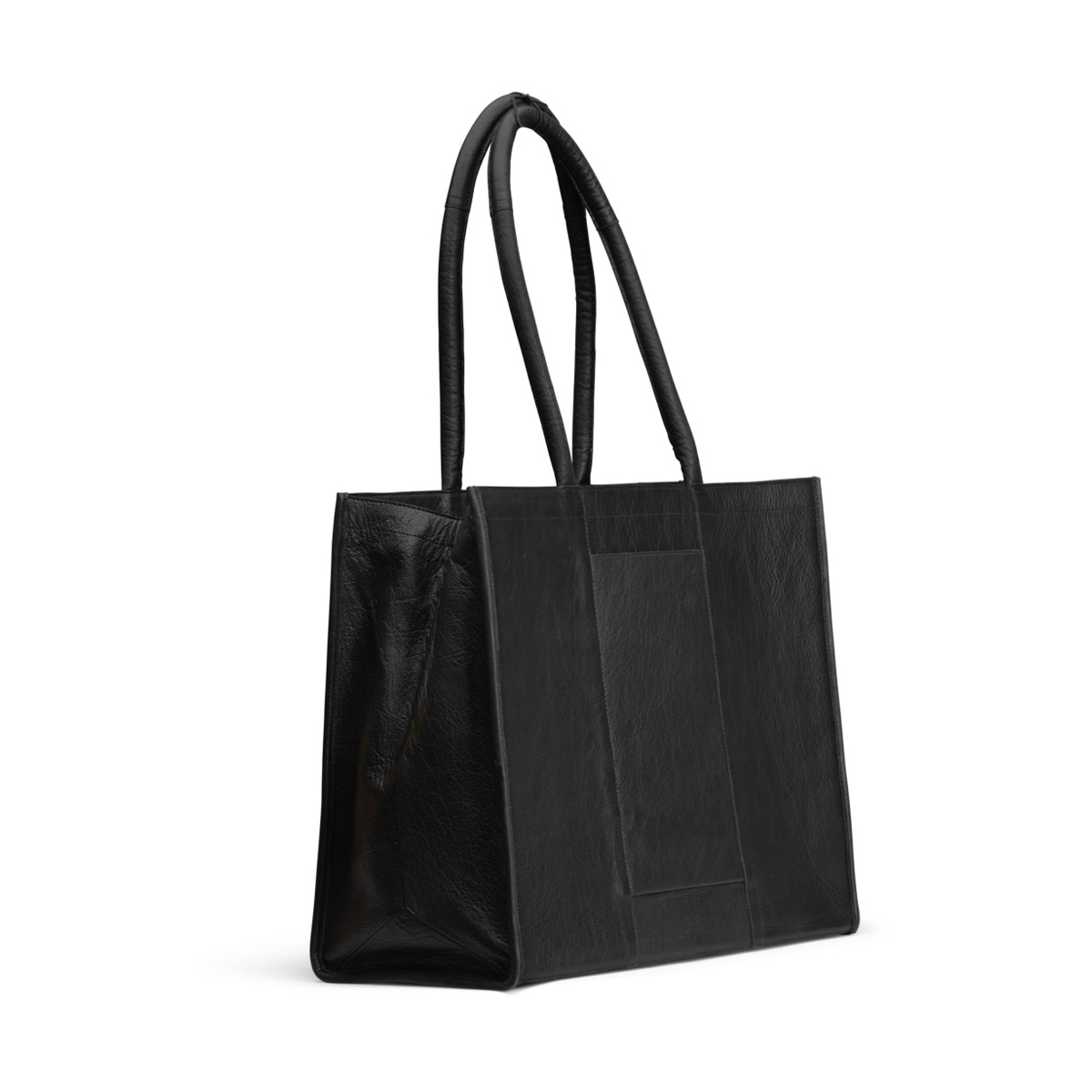 Leder shopper Bina Black