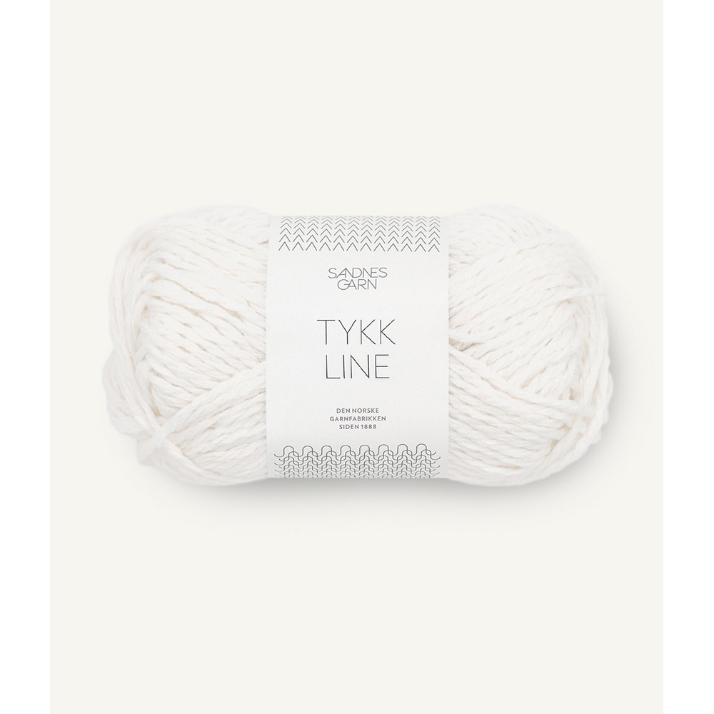 Wolle Sandnes Garn hvit Tykk Line 60m 50g