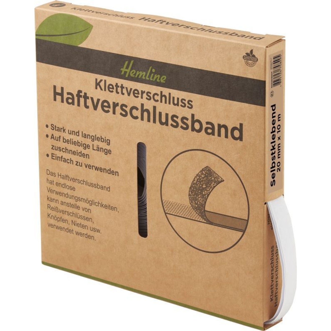 Klettverschluss selbstklebend 20mm x 10m weiß 1 St