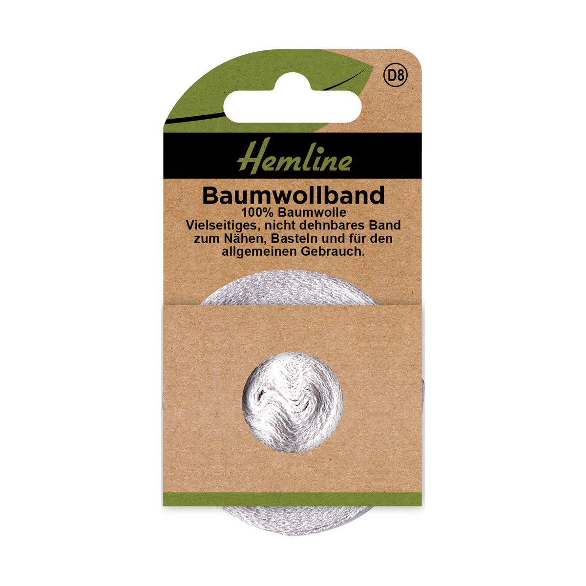 Baumwollband 25 mm weiß