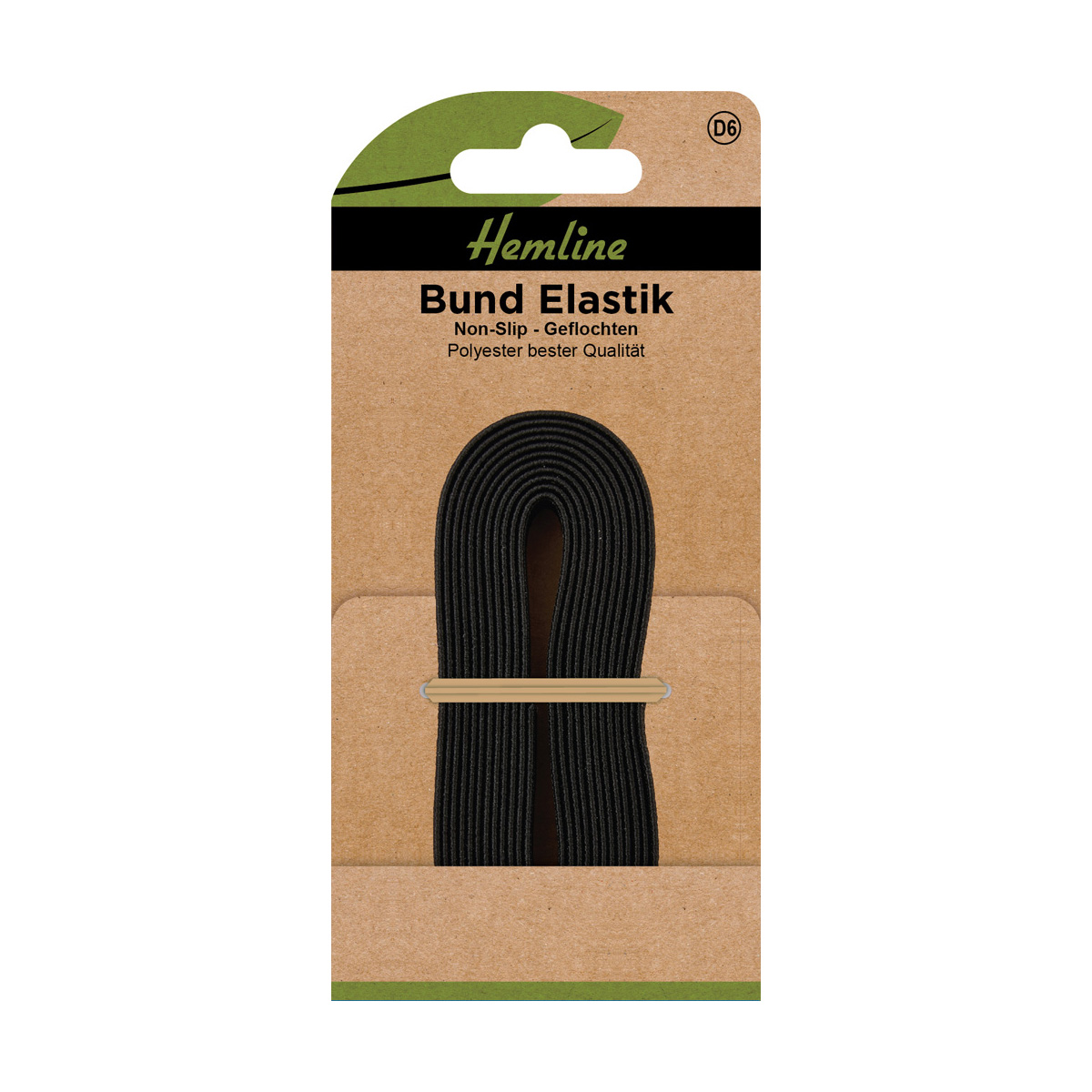 Bund Elastik Non-Slip 12 mm x 2 m schwarz