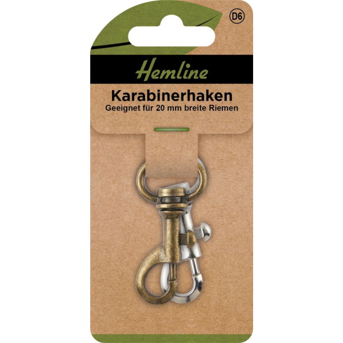 Karabinerhaken 20 mm bronze silber 2 St
