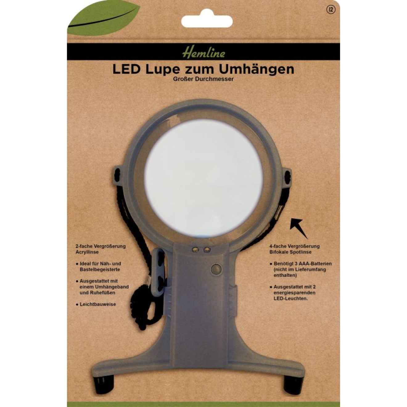 Lupe LED zum Umhängen großer Durchmesser