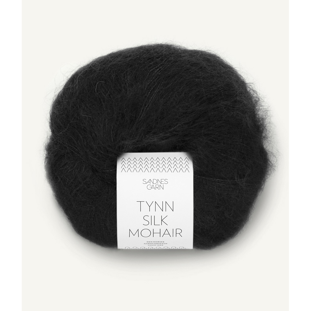 Wolle Sandnes Garn black Tynn Silk Mohair  212m 25g