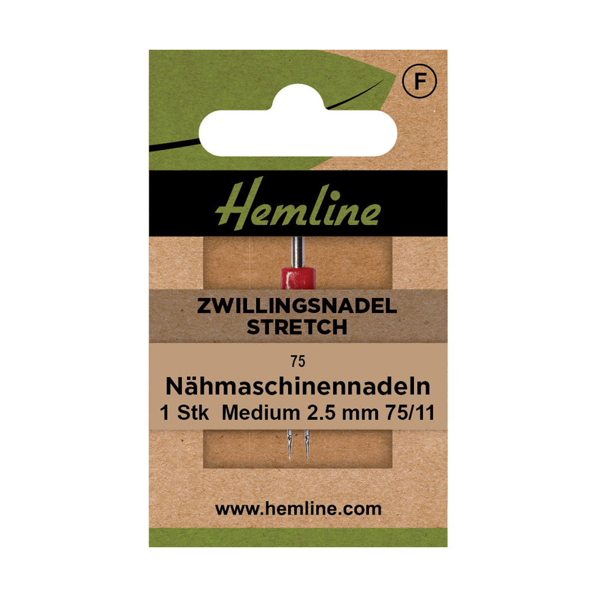 Nähmaschinennadeln Zwillingsnadel Stretch Medium 2.5 75/11