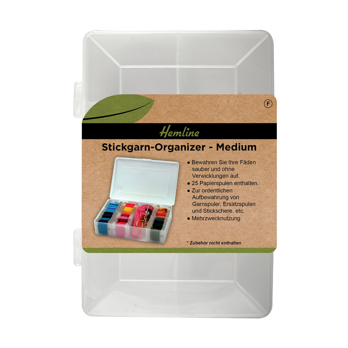 Spulenbox Stickgarn-Organizer 18x12x4 cm