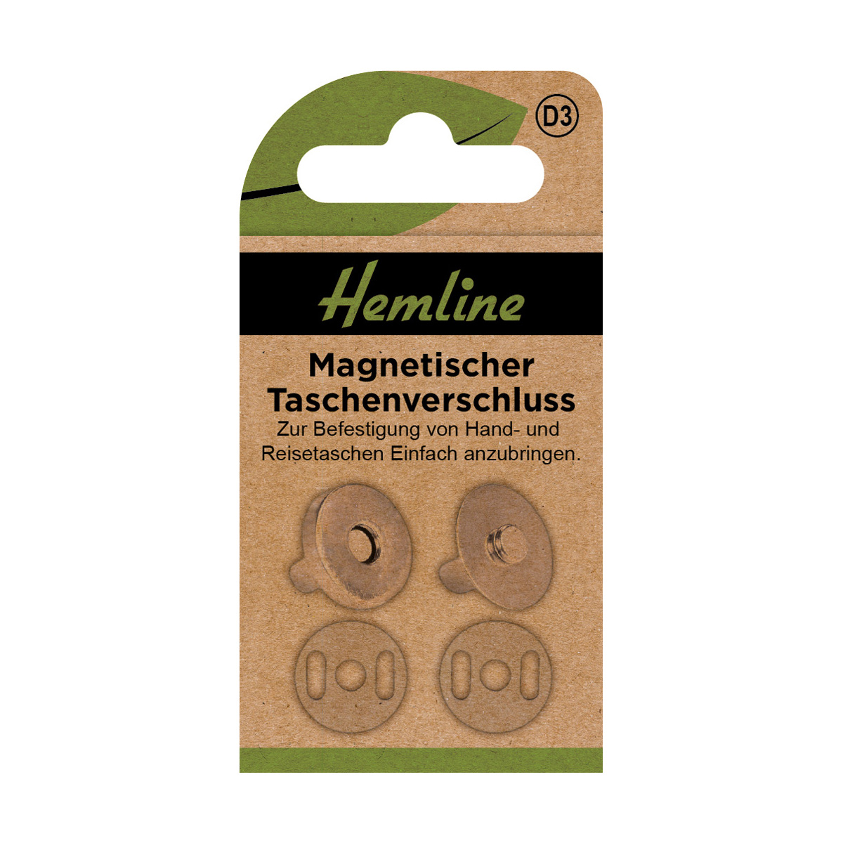 Magnetischer Taschenverschluss silber 1 St