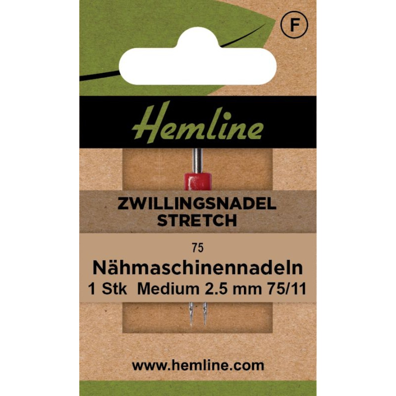Nähmaschinennadeln Zwillingsnadel Stretch Medium 2.5 75/11