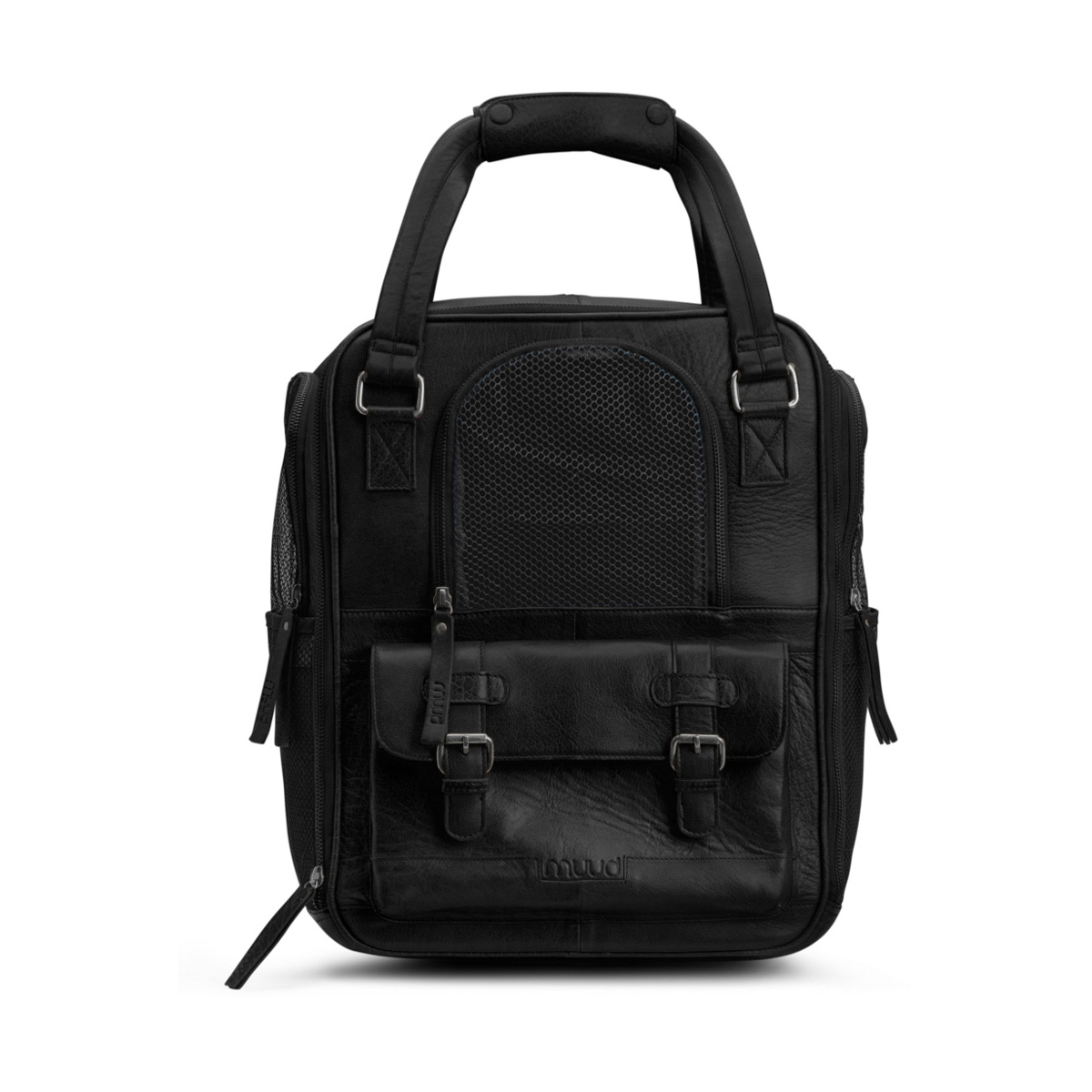 Transportrücksack Hunde Leder Cecily Black