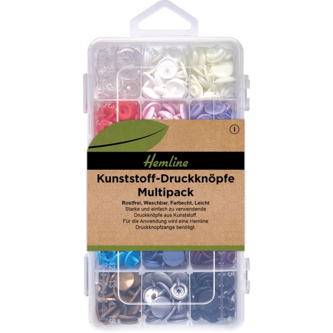 Kunststoff Druckknöpfe 12,4 mm sortiert