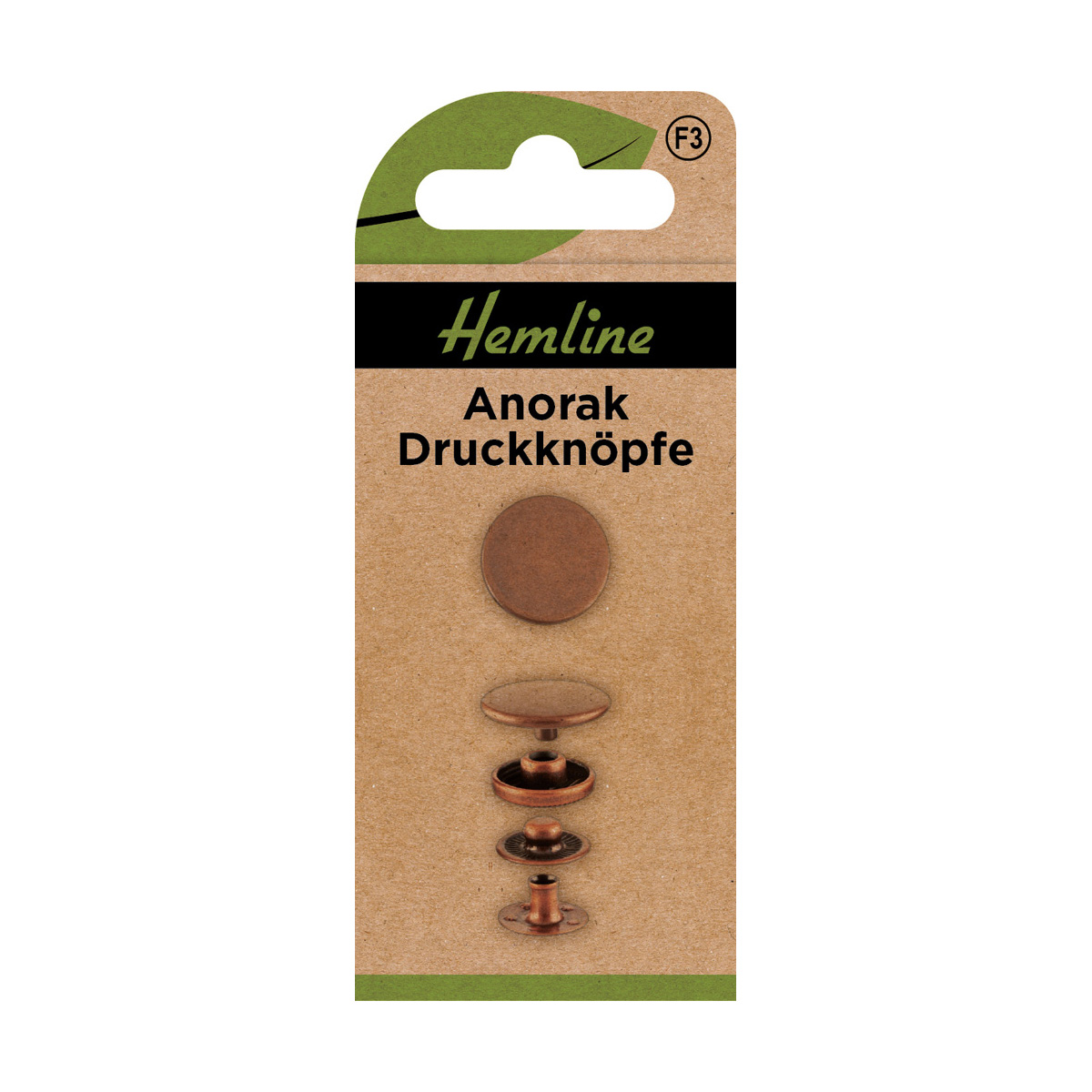 Druckknöpfe Anorak 15 mm Bronze 10 St