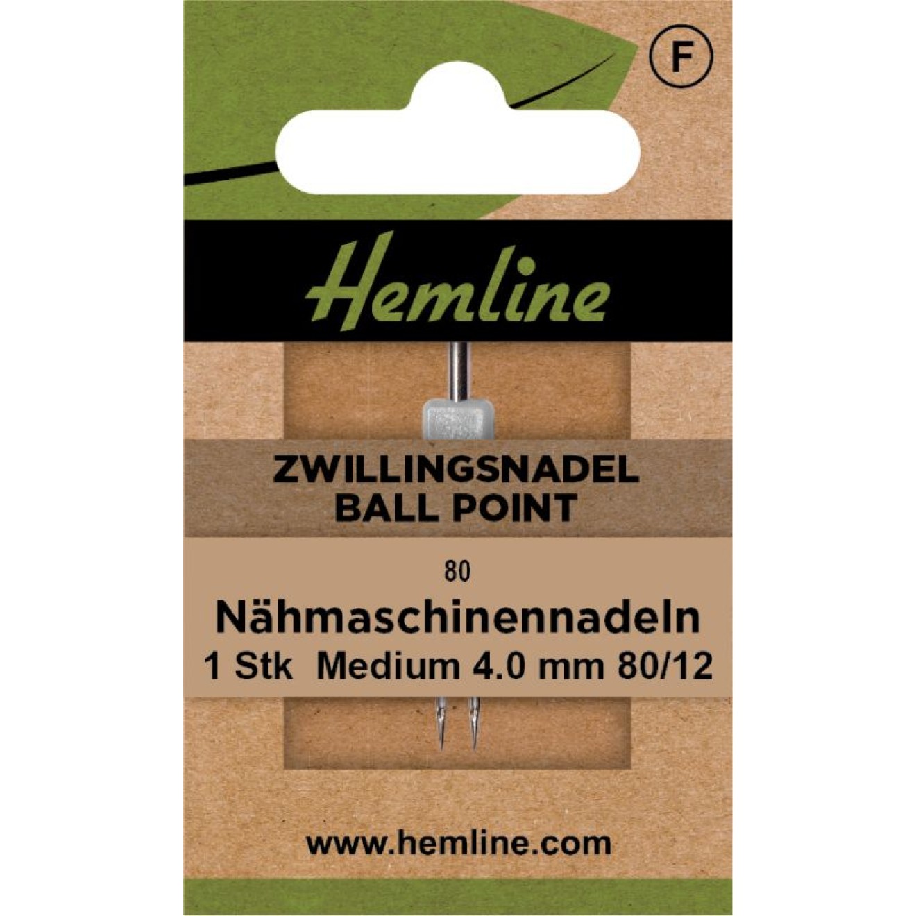 Nähmaschinennadeln Zwillingsnadel Ball Point/Jersey Medium 4.00 80/12