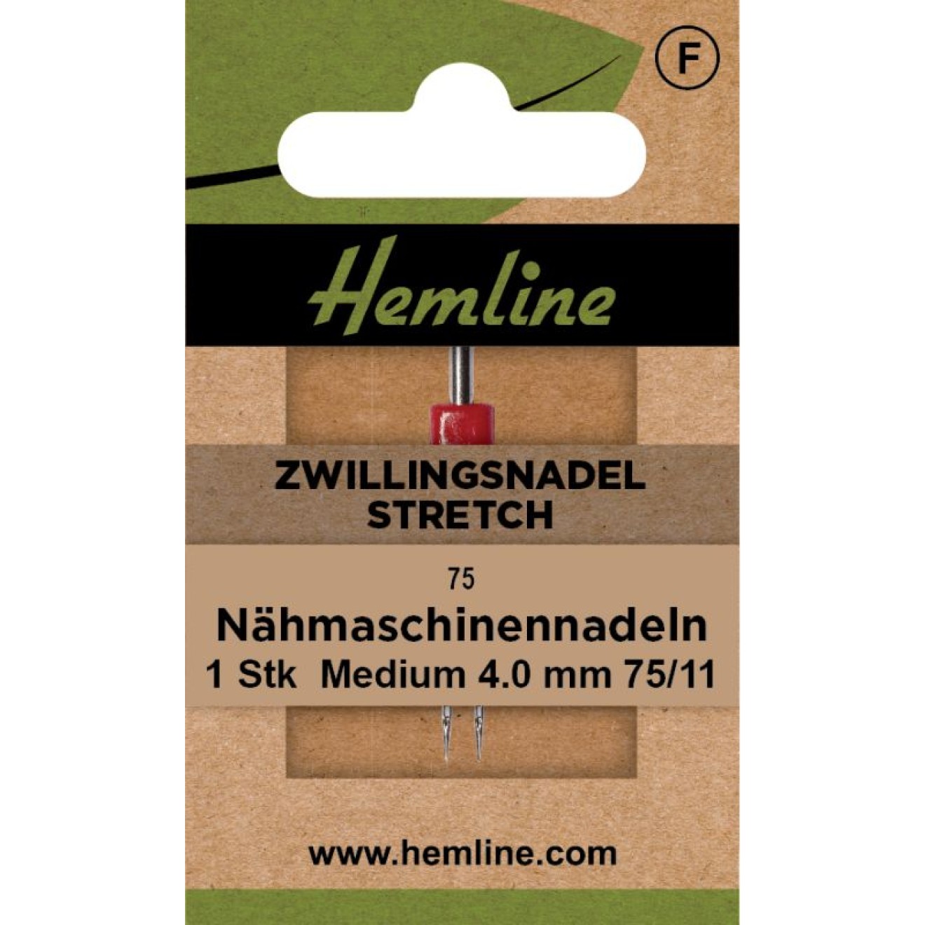 Nähmaschinennadeln Zwillingsnadel Stretch Medium 4.00 75/11