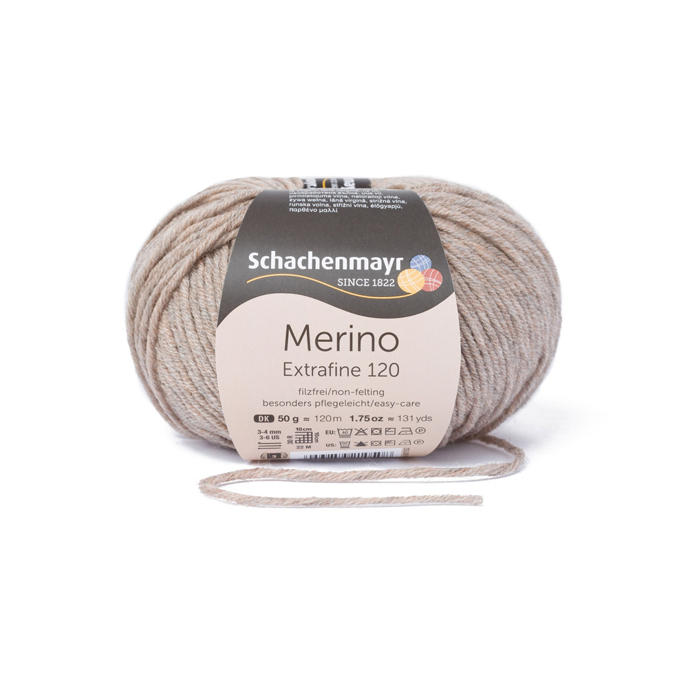 Wolle Schachenmayr sand meliert Merino Extrafine  120m 50g