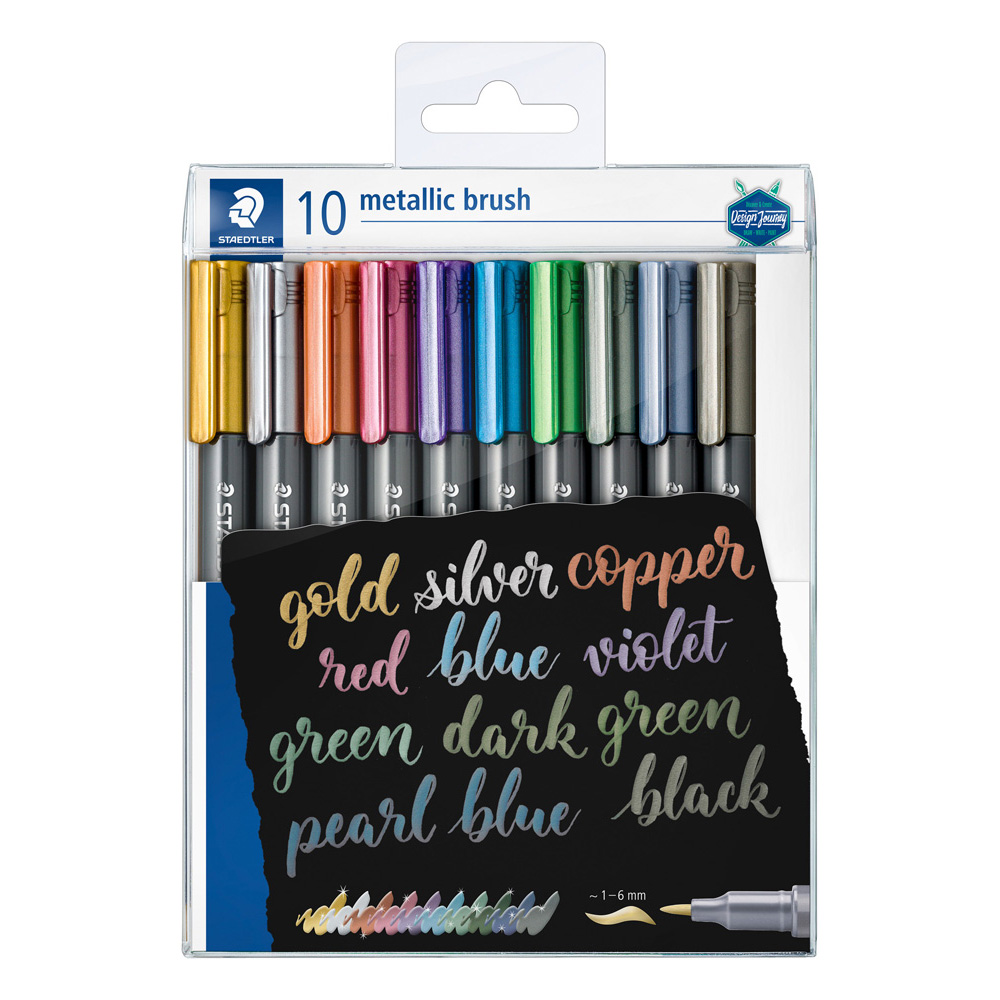 Marker-Set metallic brush 10 St verschiedene Farben
