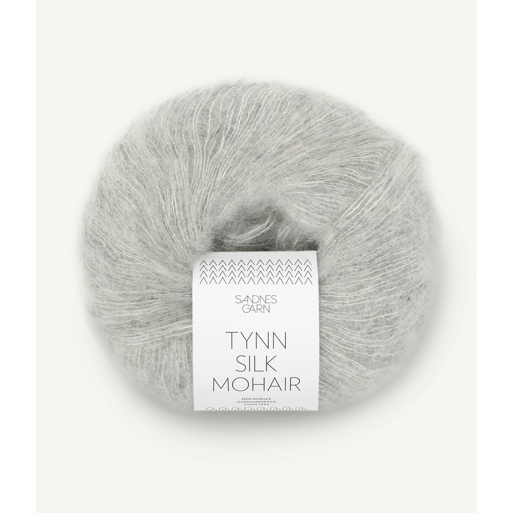 Wolle Sandnes Garn light grey mottled Tynn Silk Mohair  212m 25g