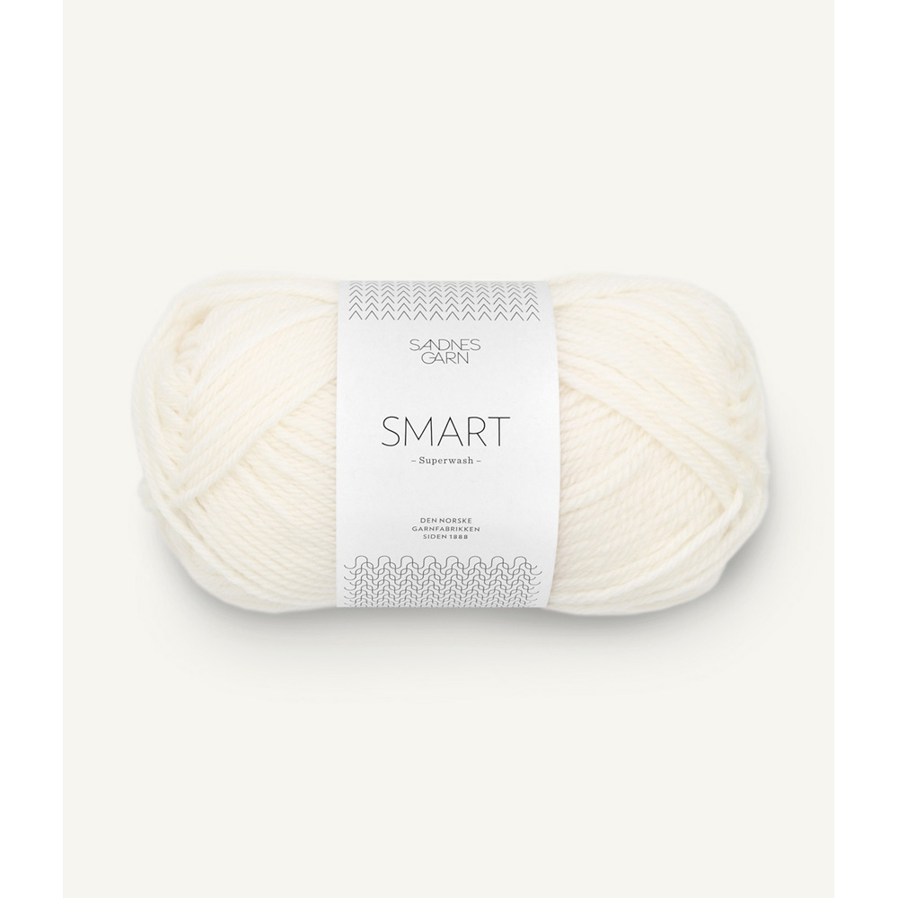 Wolle Sandnes Garn white Smart 100m 50g