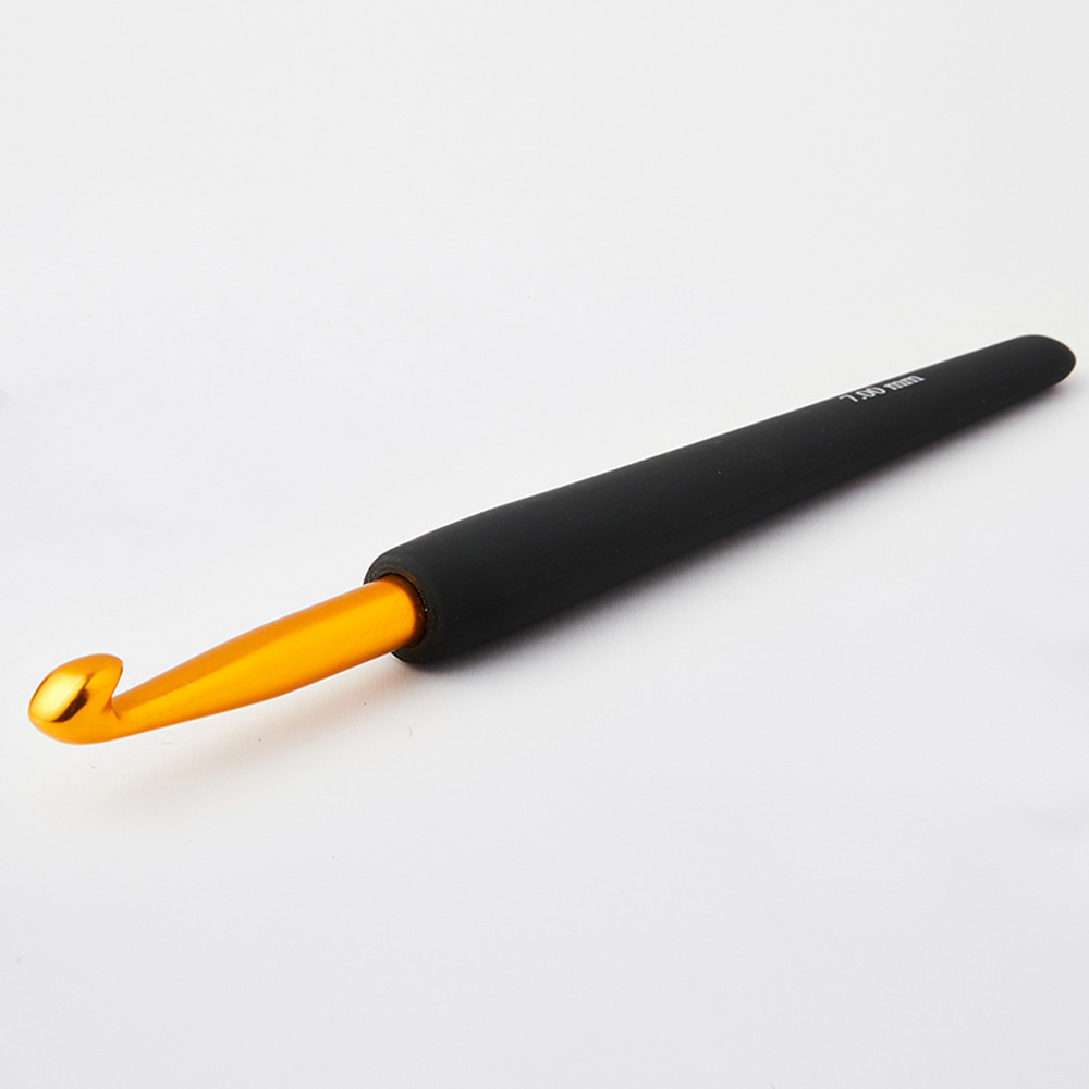 Häkelnadel mit Softgriff 9,00 mm gold