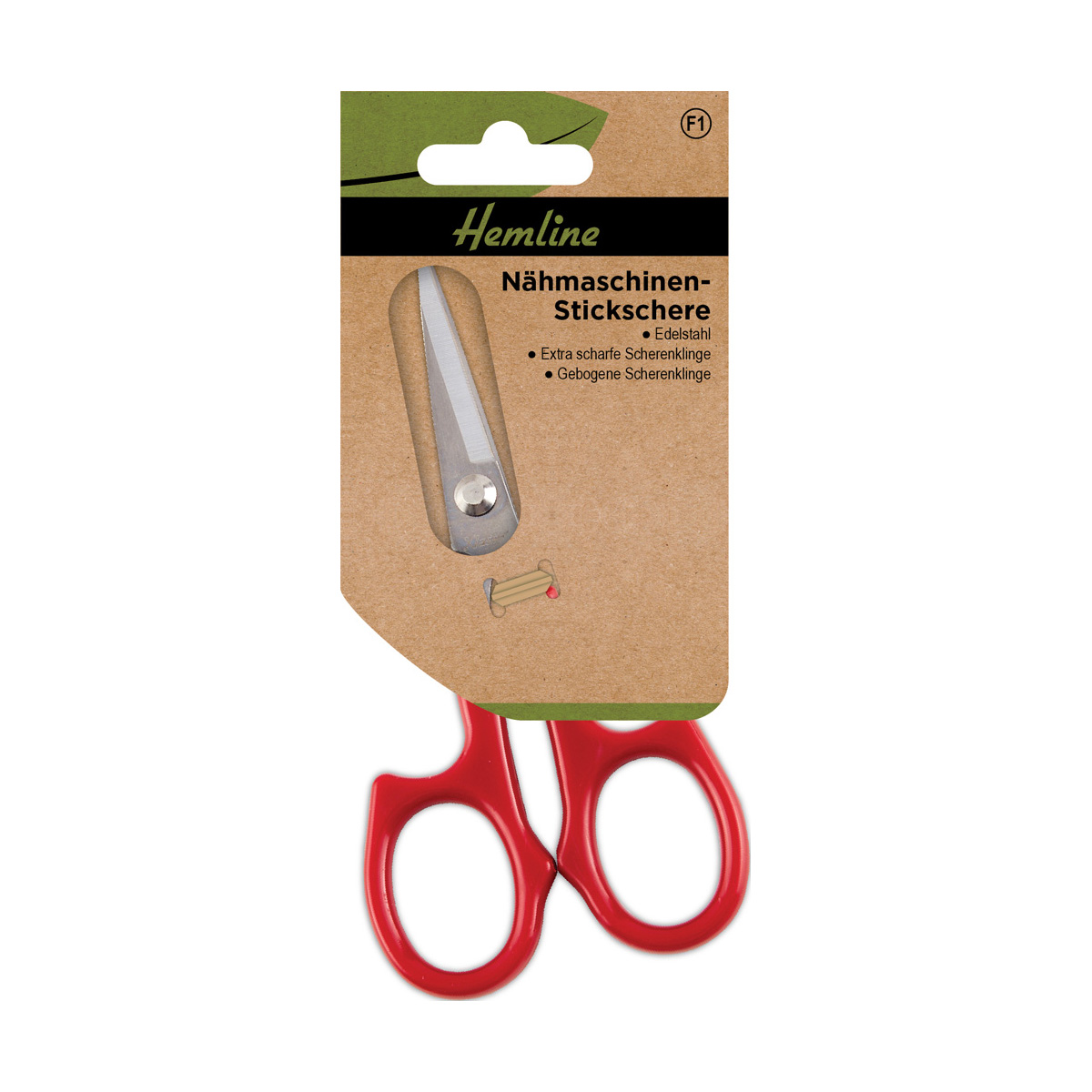 Schere Nähmaschinen-Stickschere rot 130 mm