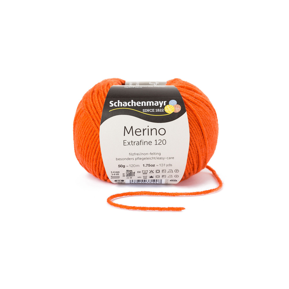 Wolle Schachenmayr orange Merino Extrafine  120m 50g