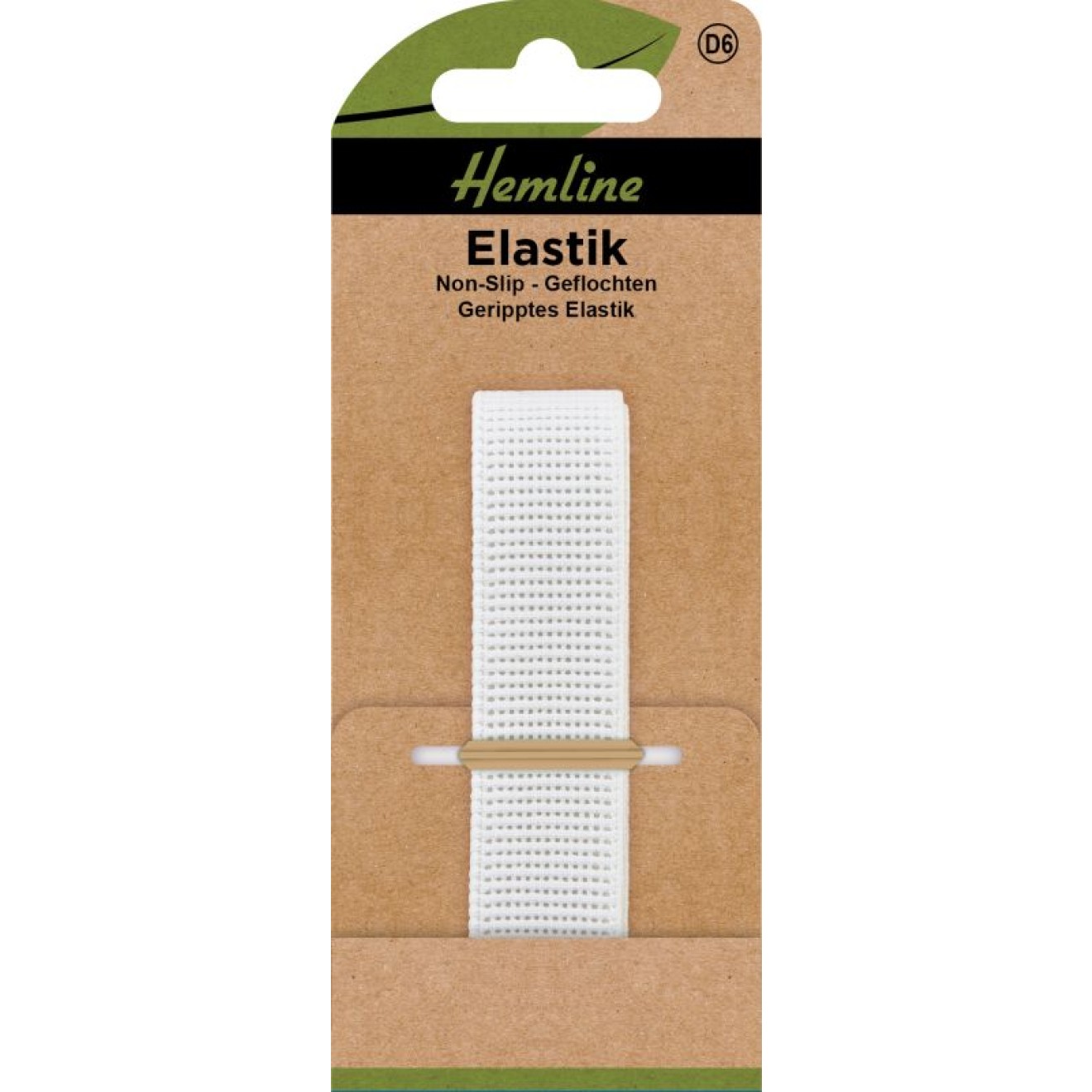 Geripptes Elastik Non-Slip 20 mm weiß 1 m