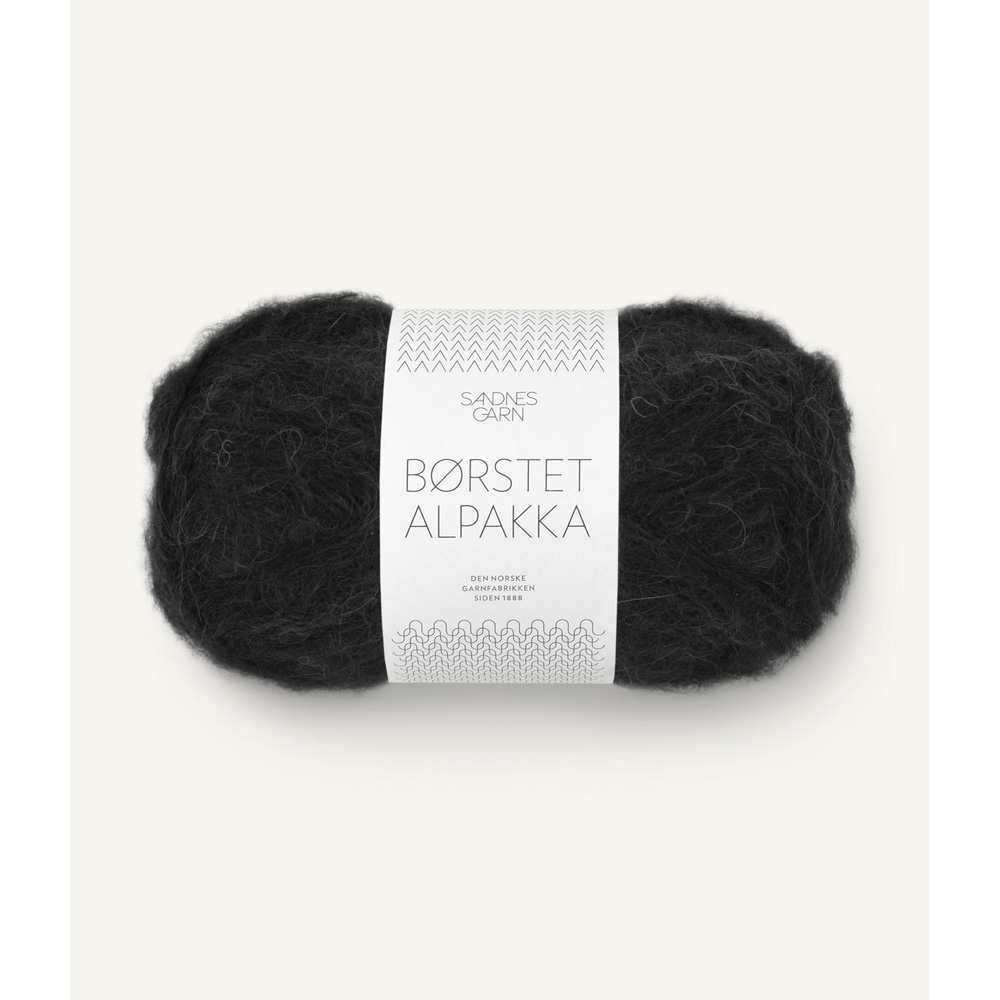 Wolle Sandnes Garn black Borstet Alpakka  110m 50g