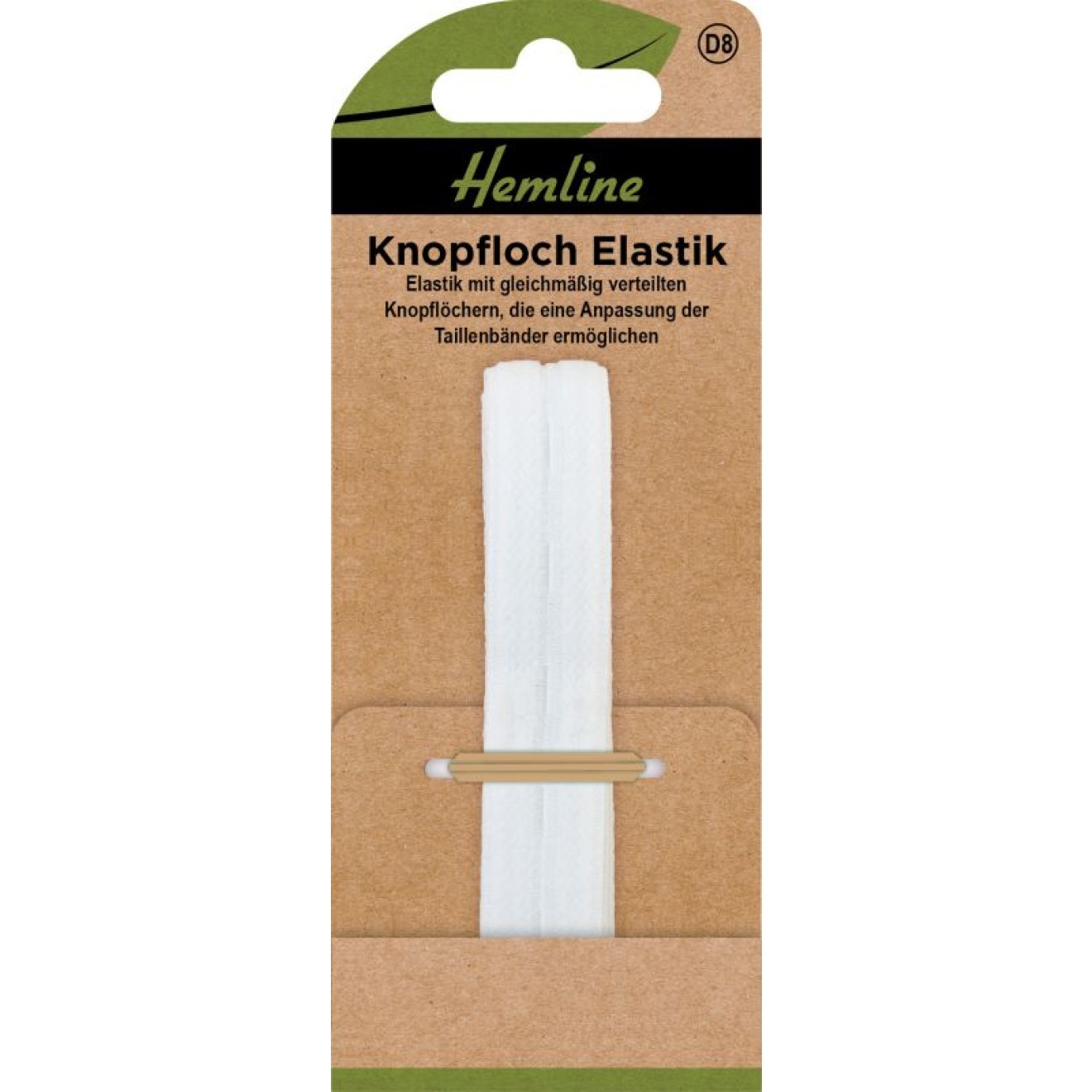 Knopfloch-Elastic 15 mm weiß 0.9 m