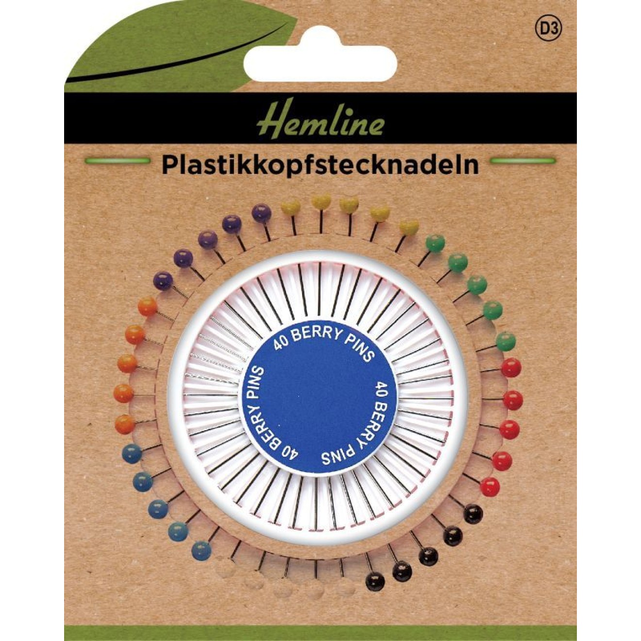 Plastikkopf-Stecknadeln 0,60x34 mm 40 St