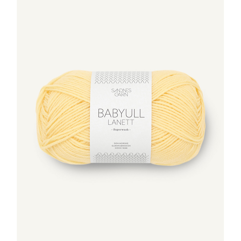 Wolle Sandnes Garn light yellow Babyull Lanett 175m 50g