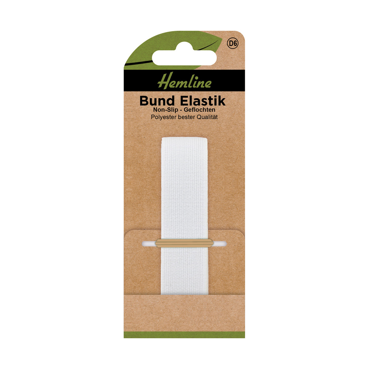 Bund Elastik Non-Slip 20 mm x 1 m weiß