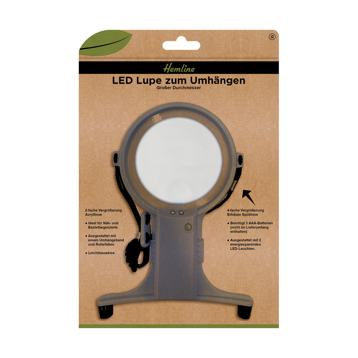 Lupe LED zum Umhängen großer Durchmesser