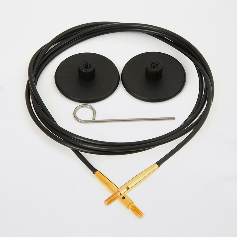 Seil für Nadelspitzen 20 cm Edelstahl schwarz/gold