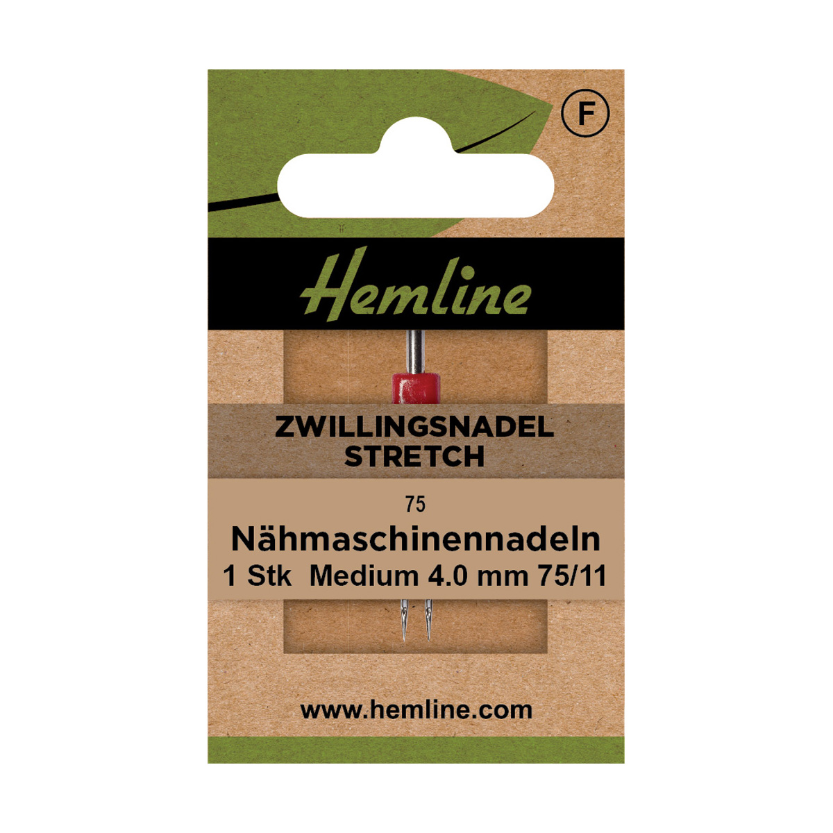 Nähmaschinennadeln Zwillingsnadel Stretch Medium 4.00 75/11