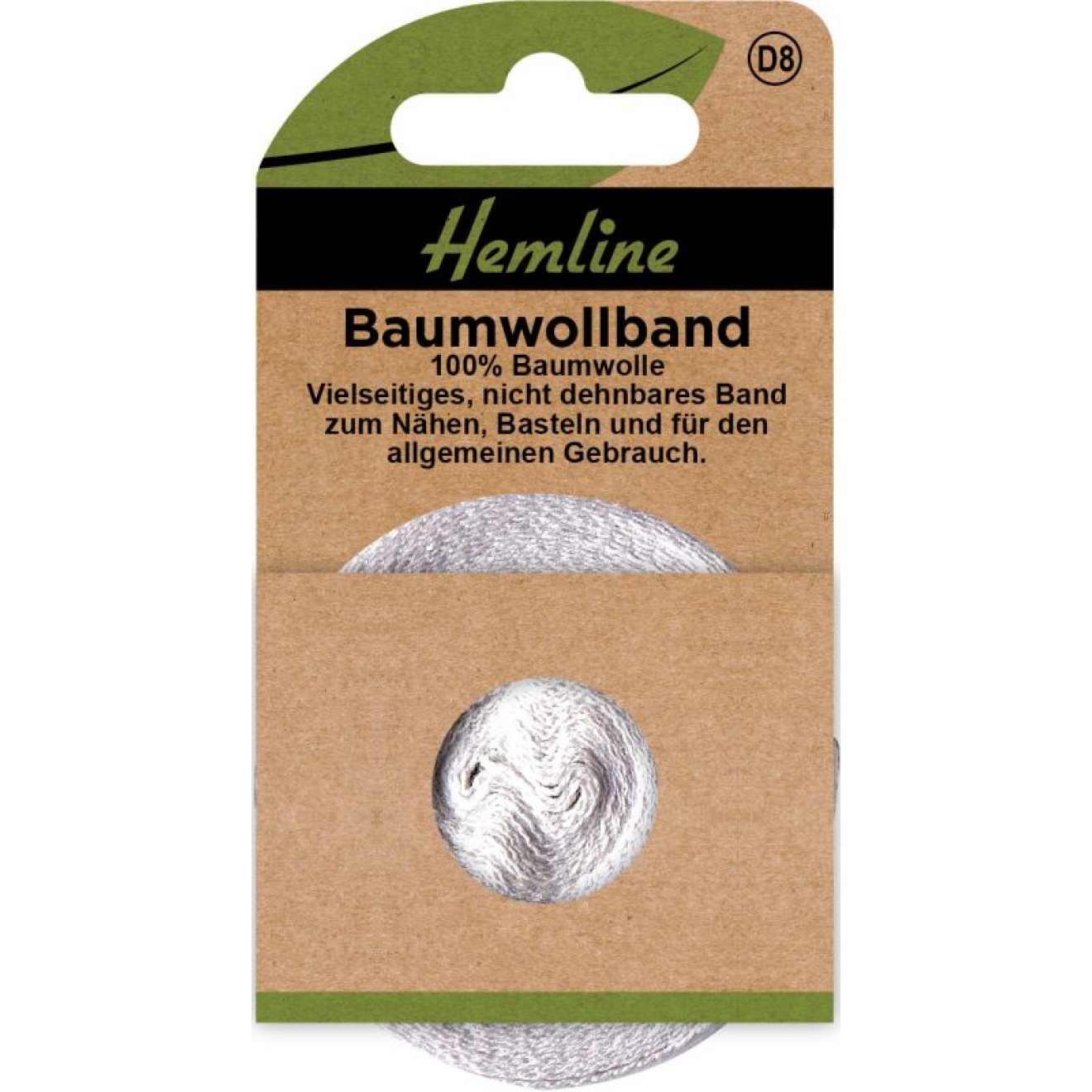 Baumwollband 25 mm weiß