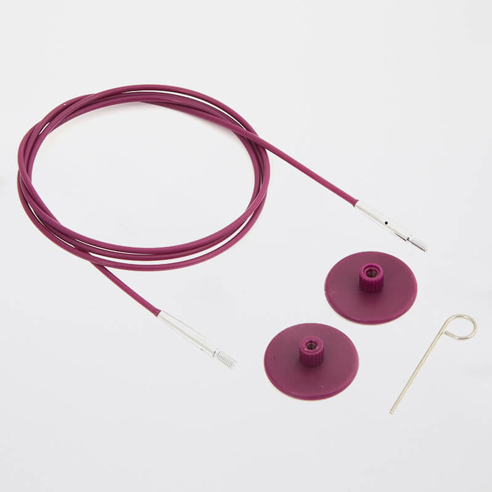 Seil für Nadelspitzen 126 cm 150 cm lila 360°