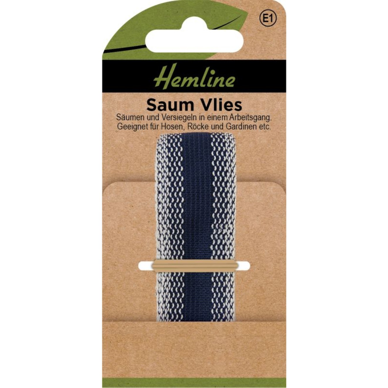 Saum-Vlies navy 2 m