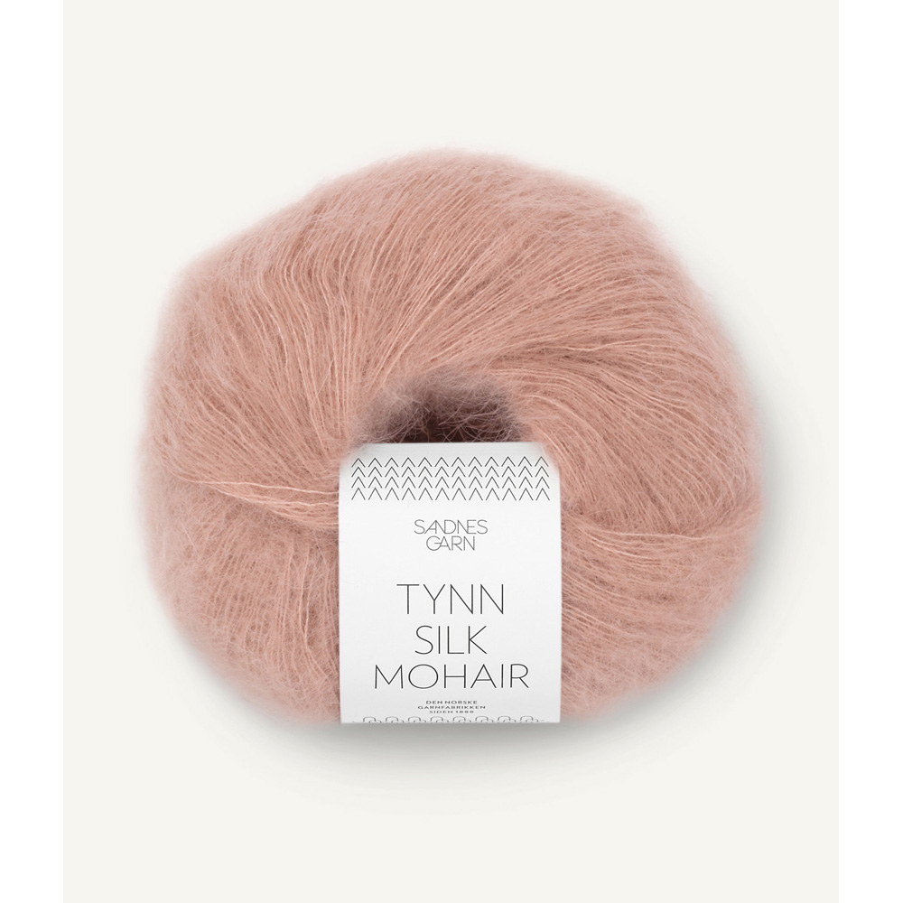 Wolle Sandnes Garn powder pink Tynn Silk Mohair  212m 25g