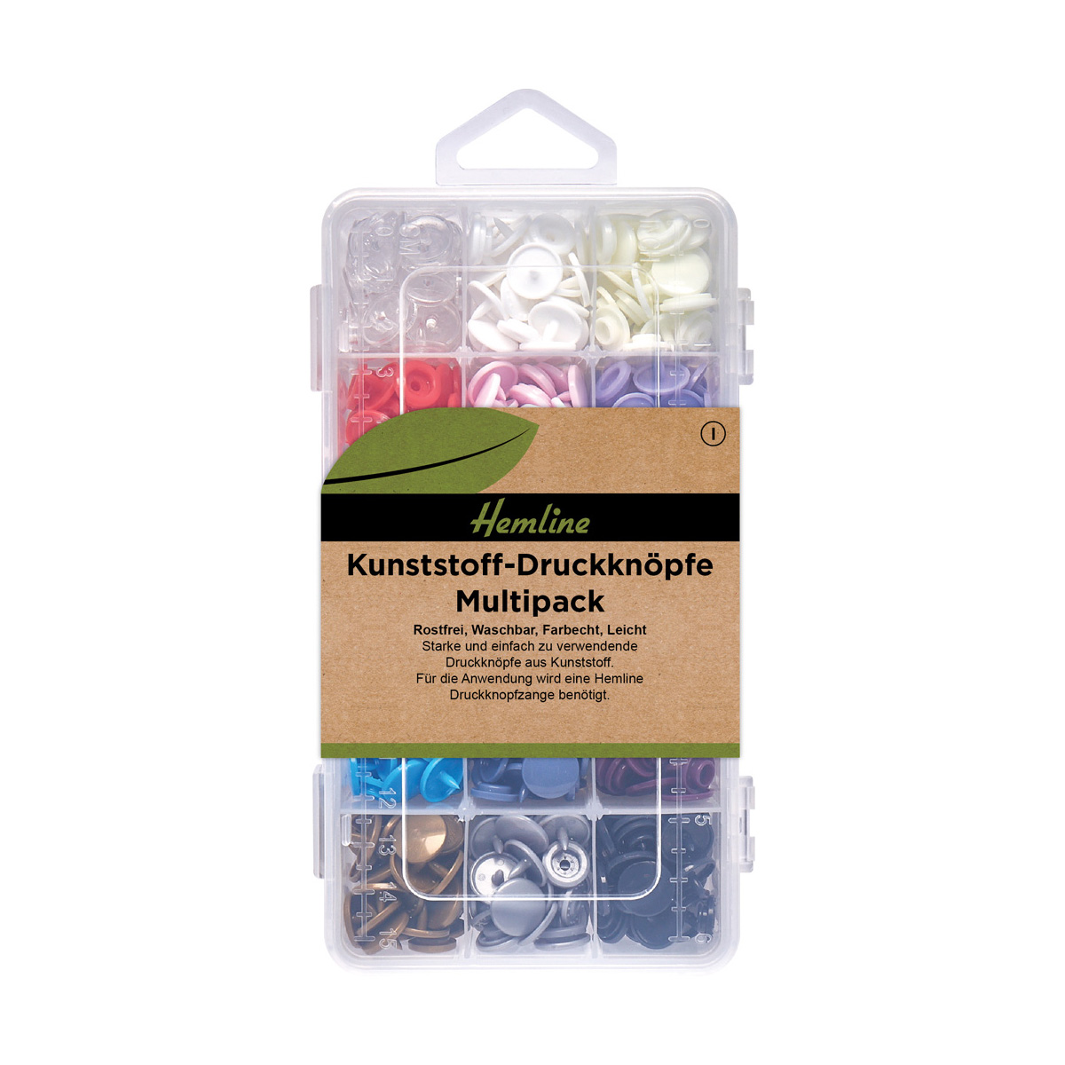 Kunststoff Druckknöpfe 12,4 mm sortiert