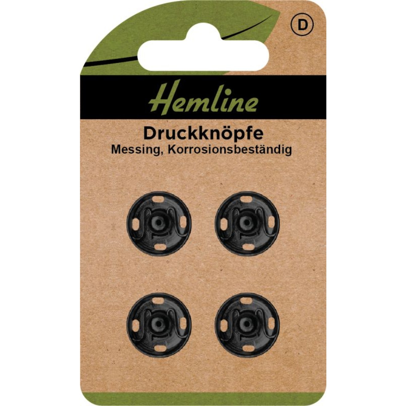 Druckknöpfe 15 mm schwarz 4 St