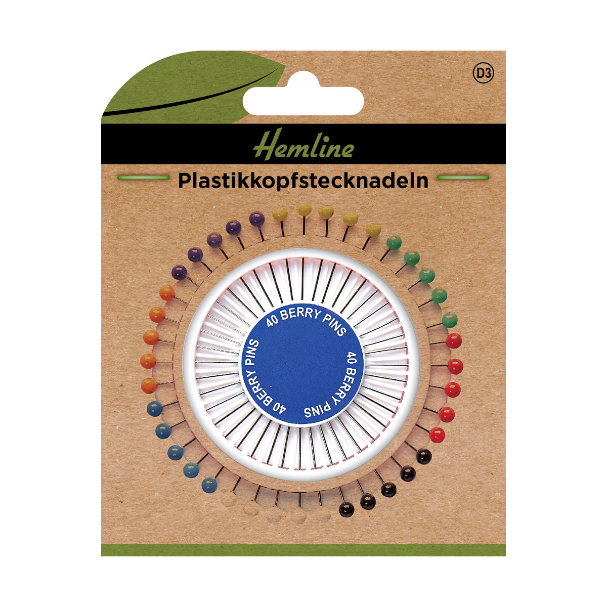 Plastikkopf-Stecknadeln 0,60x34 mm 40 St