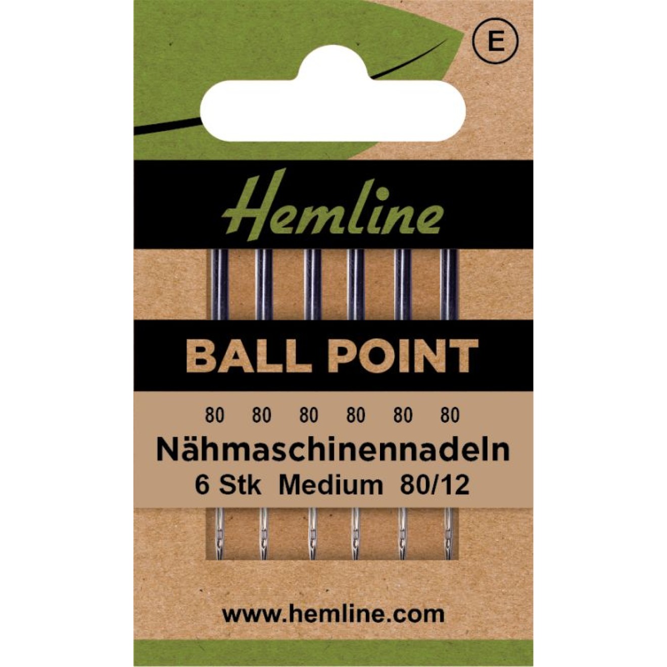 Nähmaschinennadeln Ballpoint/Jersey Medium 80/12 6 Stück